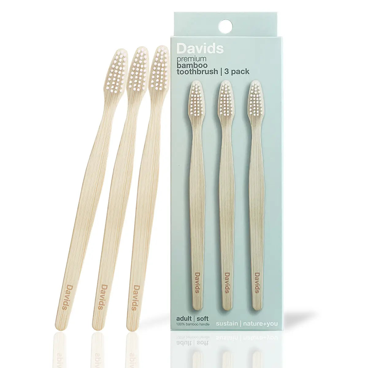 Davids Bamboo Soft Toothbrush Adult (3 pack)